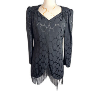 Gloria New York Dress Size 4 Vintage 80's Black Abstract Dark Academia